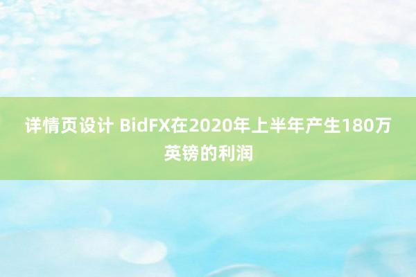 详情页设计 BidFX在2020年上半年产生180万英镑的利润