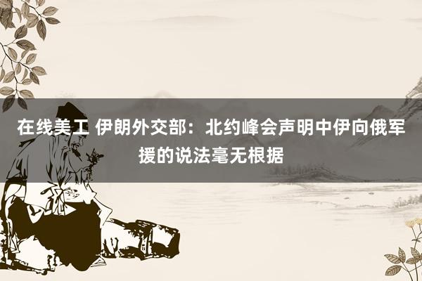 在线美工 伊朗外交部：北约峰会声明中伊向俄军援的说法毫无根据