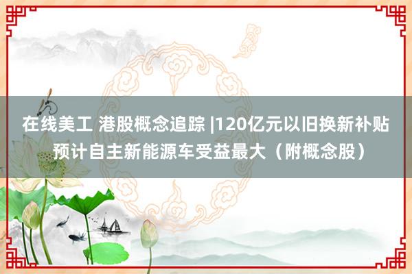 在线美工 港股概念追踪 |120亿元以旧换新补贴 预计自主新能源车受益最大（附概念股）